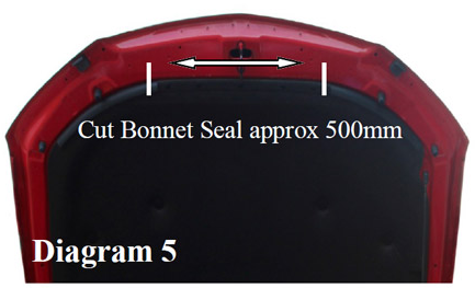 Diagram 5 Cut Bonnet Seal approx 500mm