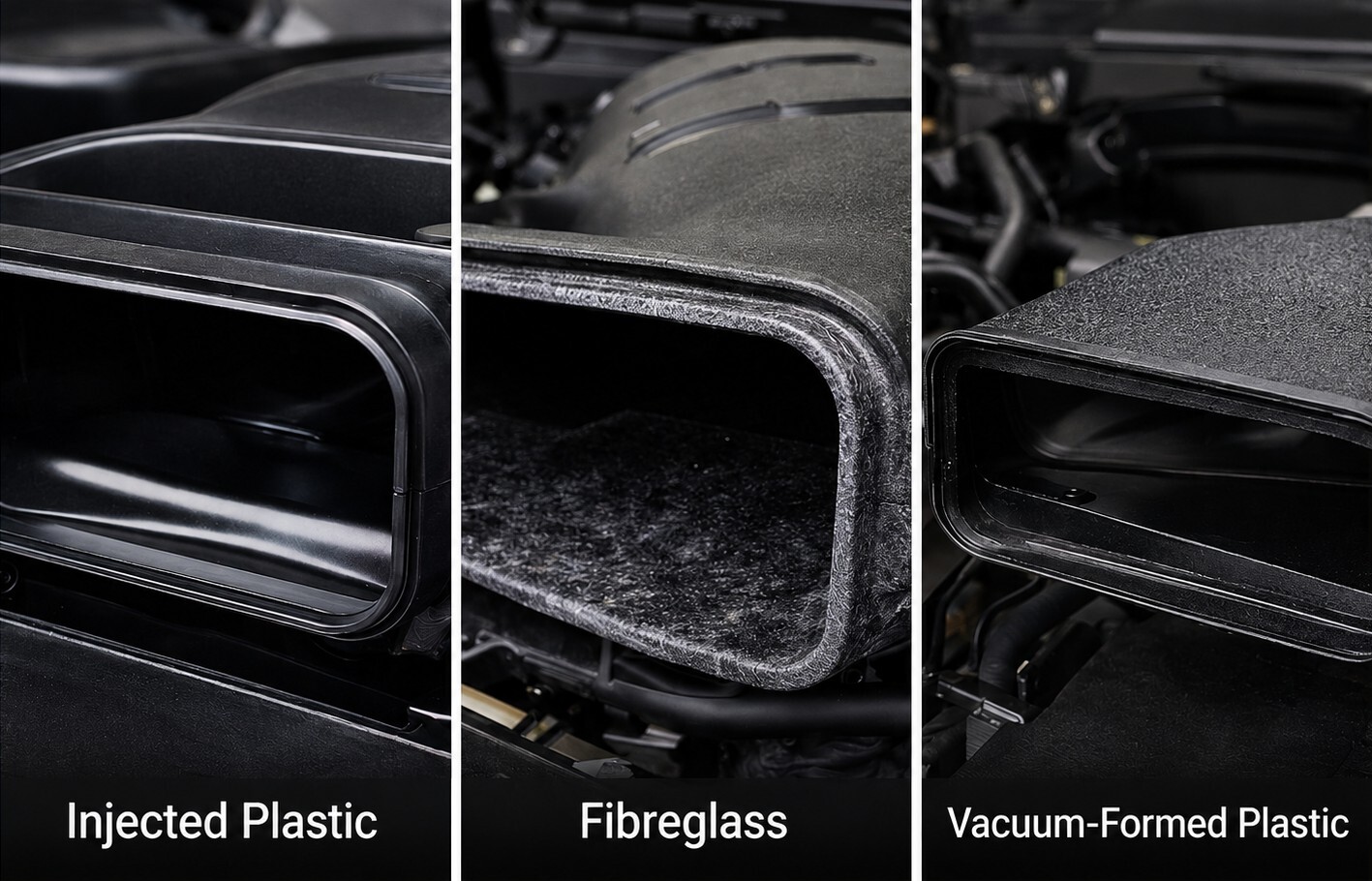 OTR intake comparison showing three material types